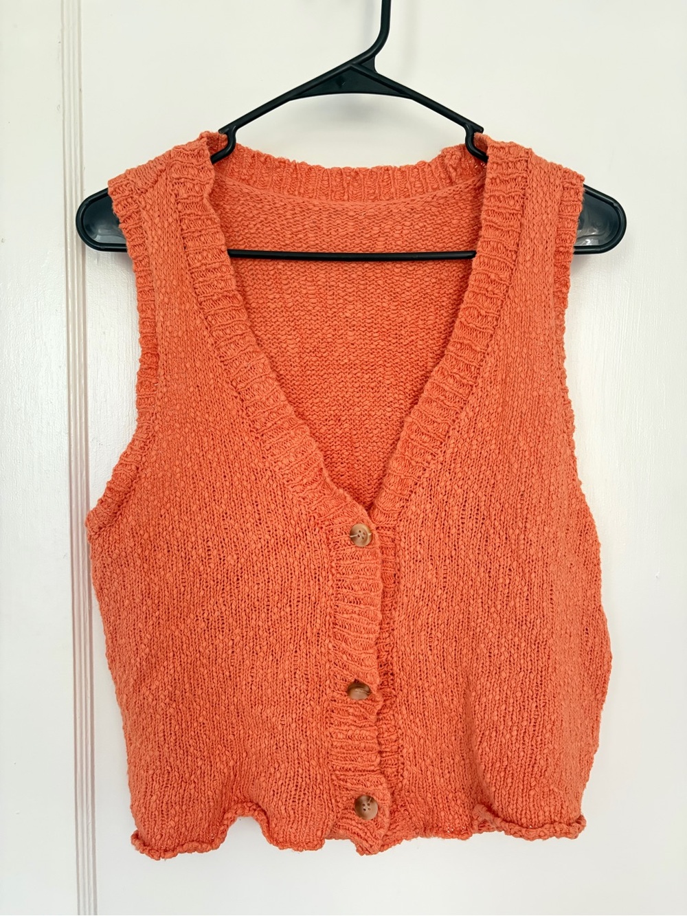 Billabong Knit Orange Button Front Sweater Vest Tank